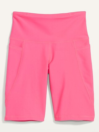 High-Waisted PowerSoft Side-Pocket Biker Shorts for Women -- 8-inch inseam | Old Navy (US)