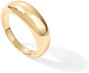 PAVOI 14K Gold Plated Chunky Dome Ring |Puffy Dome Stackable Rings | Chunky Signet Ring for Women | Amazon (US)