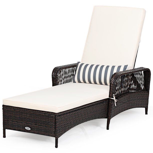 CostwayCostway PE Rattan Chaise Lounge Chair Armrest Recliner Adjustable PillowUSDNow $213.39was ... | Walmart (US)