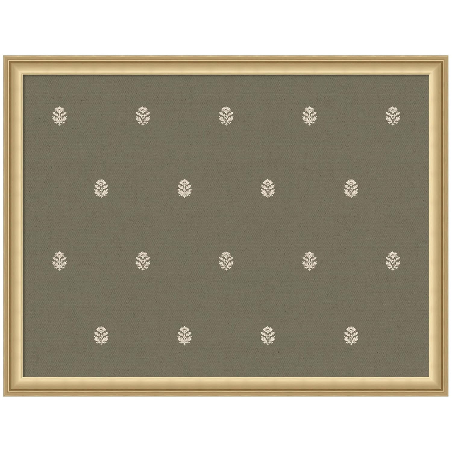 Kate and Laurel Framed Fabric Pinboard 26 x 20, Green Botanical Block Print Printed Linen Classic... | Amazon (US)