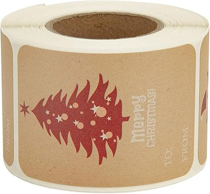 NATURALABEL Kraft Christmas Gift Label Gift Stickers 2 x 3 Inch 200 Total | Amazon (US)