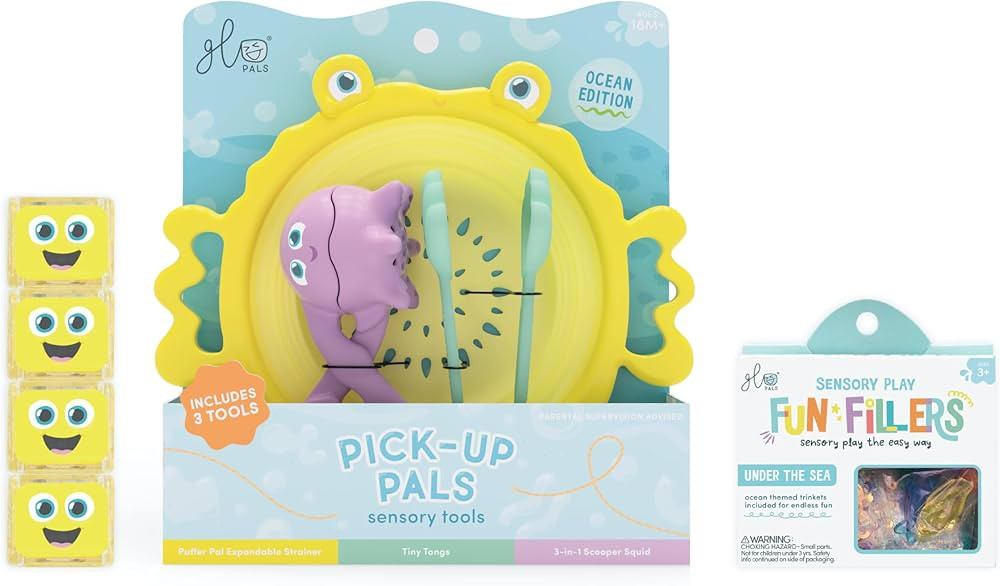 Glo Pals Fine Motor Tools Sensory Play Pack Bundle with Pick-Up Pals Sensory Tools, Yellow Alex L... | Amazon (US)