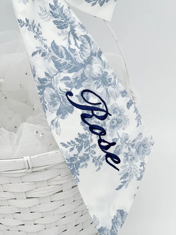 Easter Basket Blue Toile Bow | Etsy | Etsy (US)