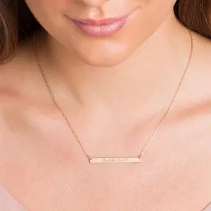 Skinny MINI Bar Necklace Personalized Gold Bar Customized | Etsy | Etsy (US)
