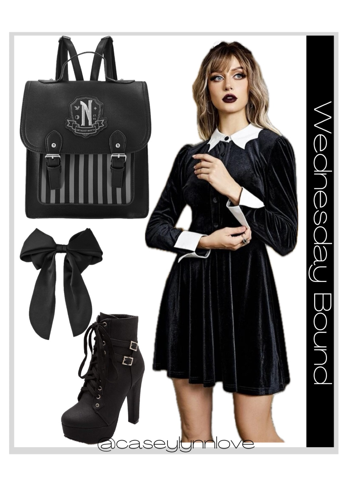 Wednesday Addams bound.

Halloween costumes. Boots. Hair accessories. Handbag. Black outfit.

#LTKHalloween #LTKSale #LTKstyletip
