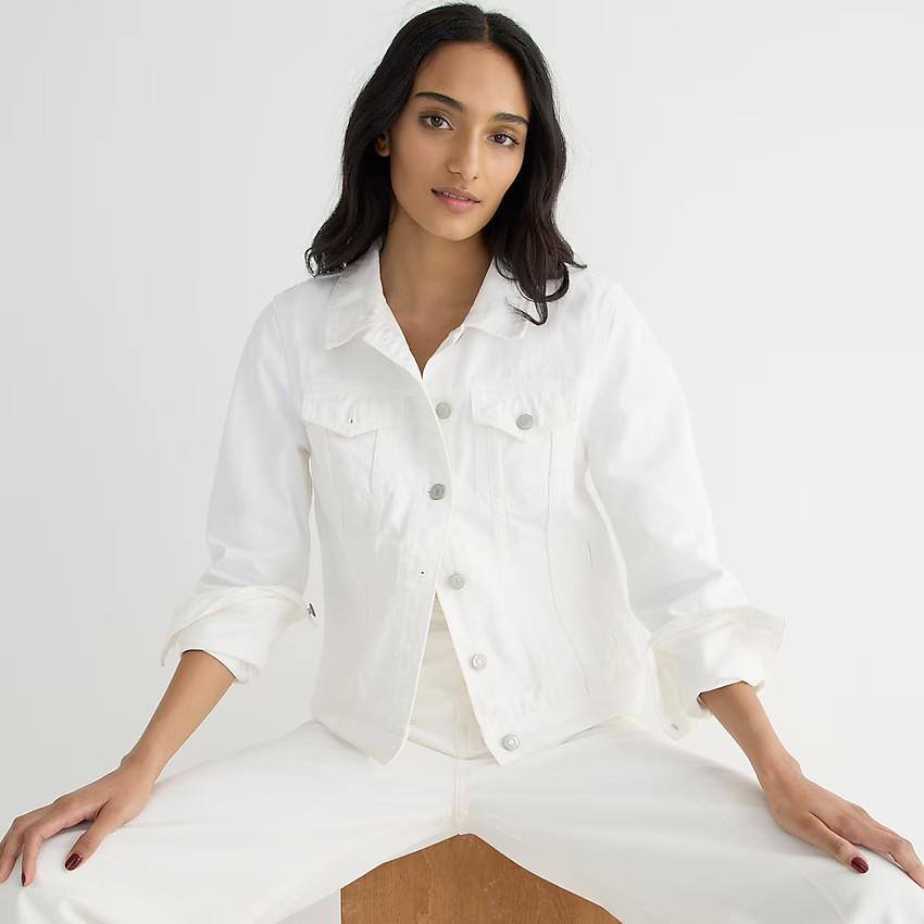 Classic denim jacket in white | J. Crew US