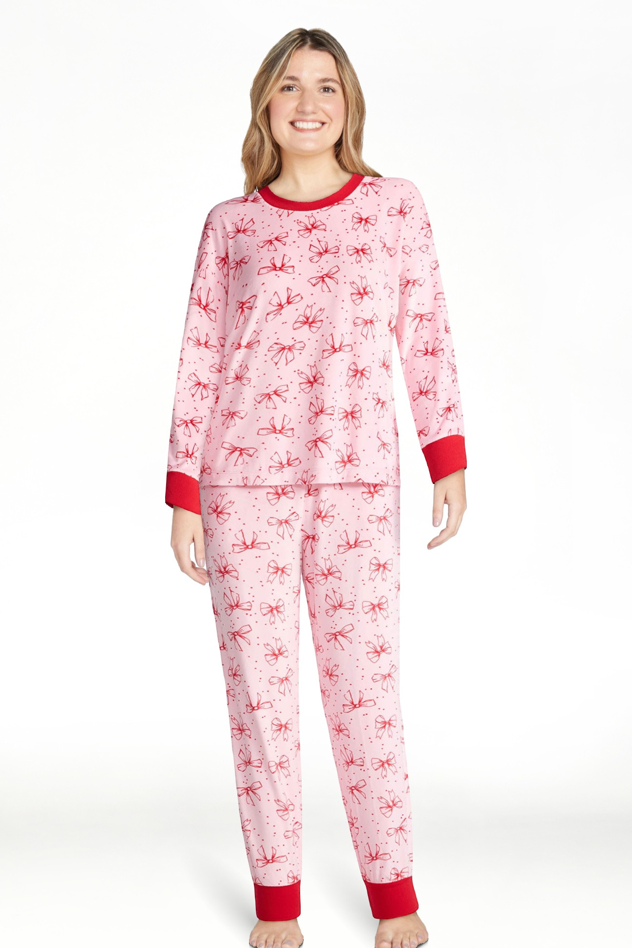 Joyspun Women’s Stretch Velour Long Sleeve Top, Pants, and Socks Pajama Set, 3-Piece, Sizes XS-... | Walmart (US)