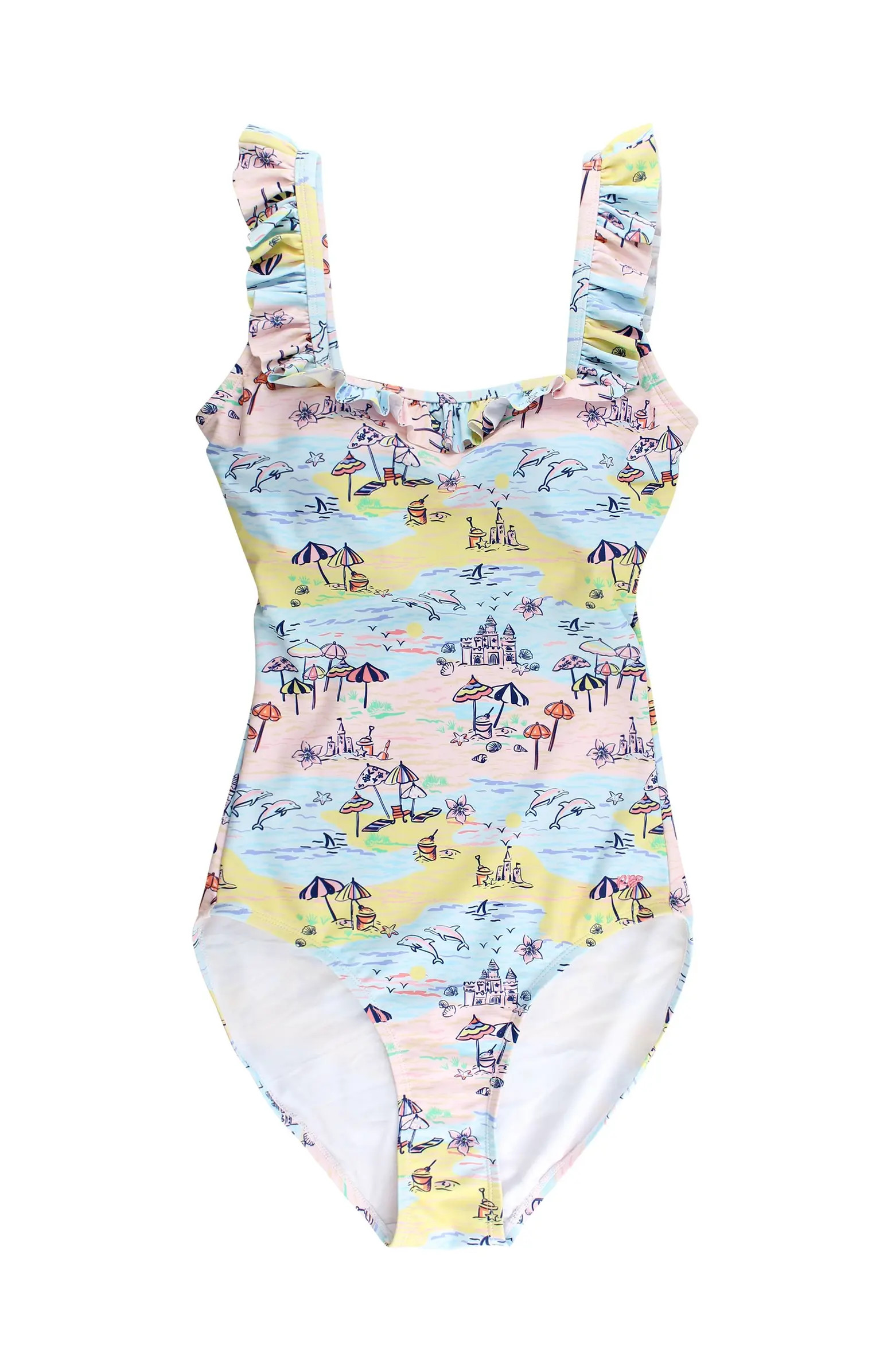 UPF50+ Women's Ruffle One Piece Swimsuit | Nordstrom