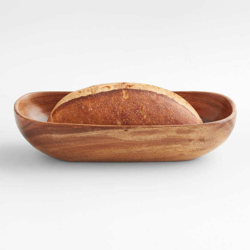 Tondo Acacia Wood Loaf Bowl + Reviews | Crate & Barrel | Crate & Barrel