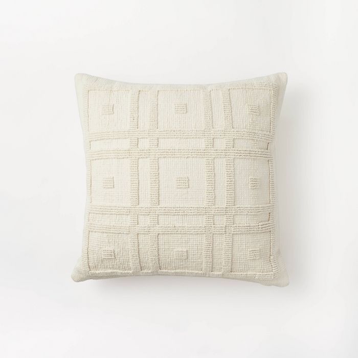Geo Tufted Square Pillow Cream - Threshold™ designed with Studio McGee | Target