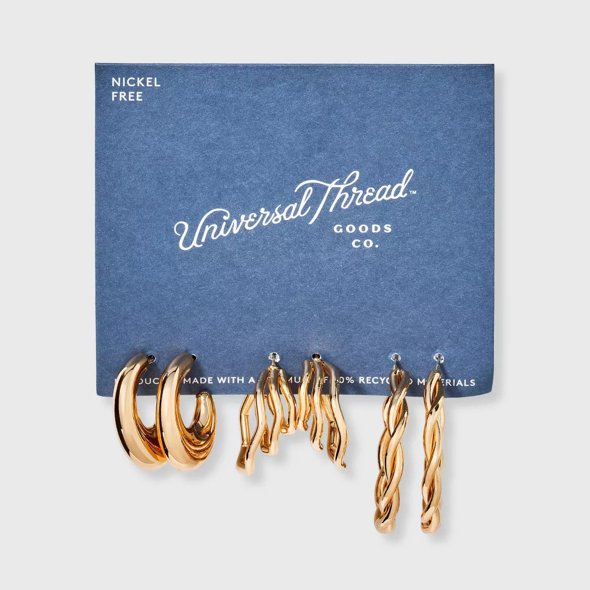 Twisted Hoop Earring Set 3pc - Universal Thread™ Gold | Target
