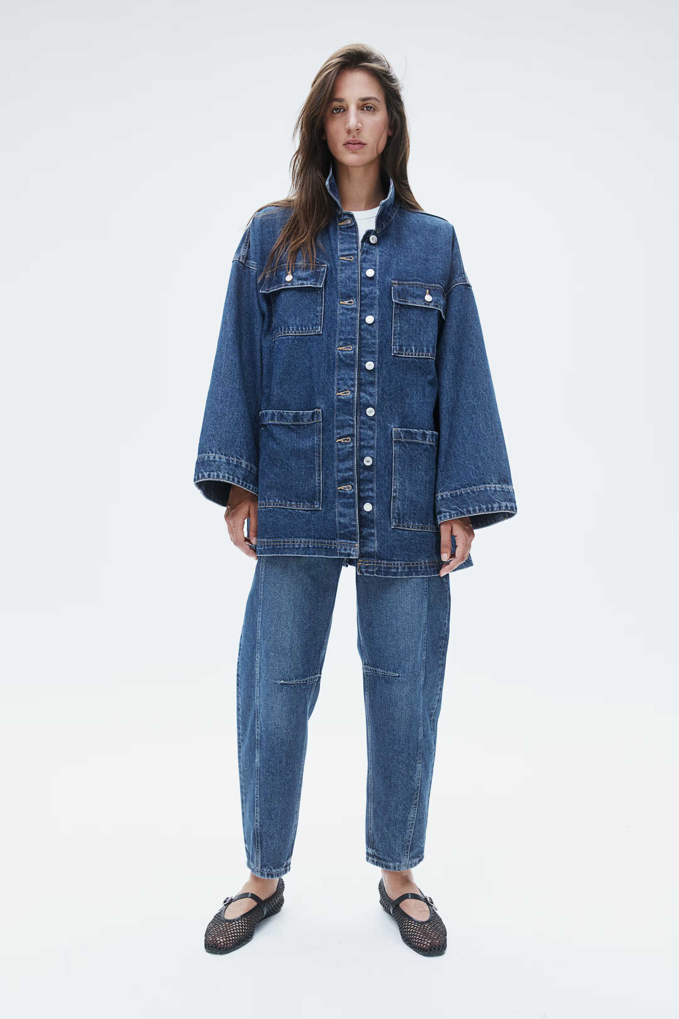 Denim jack met strikceintuur | H&M (DE, AT, CH, NL, FI)