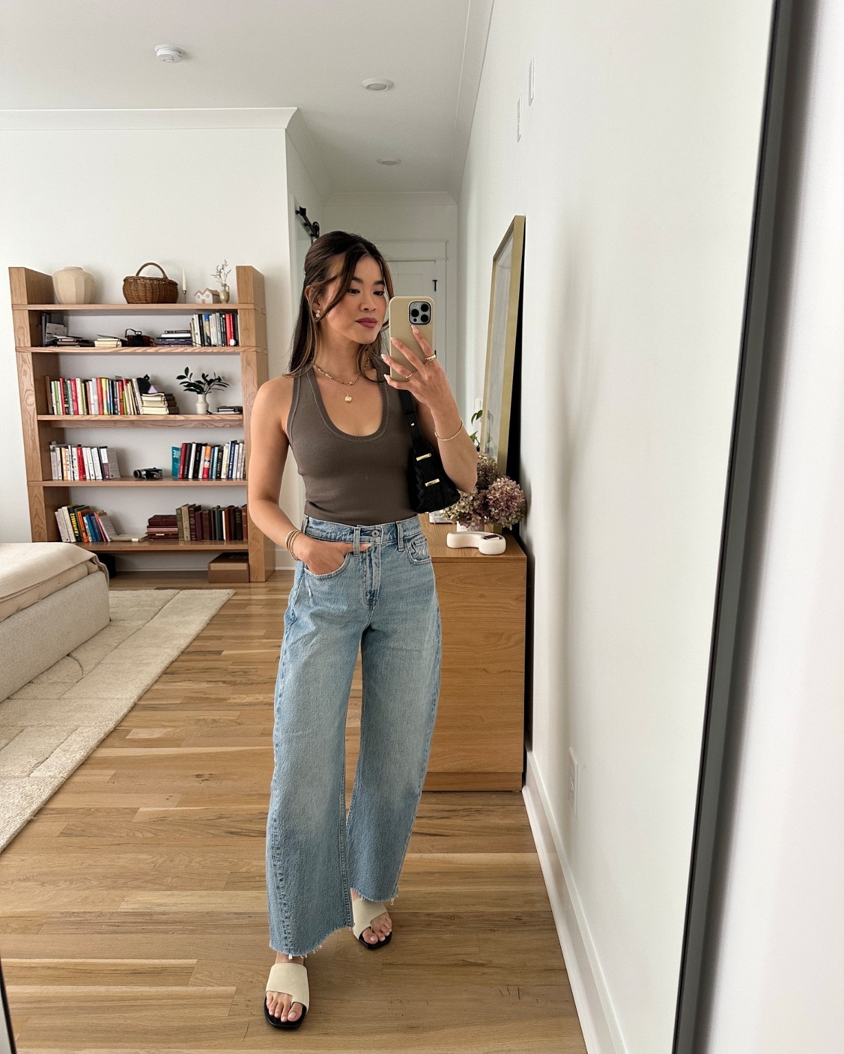 Happy to confirm Oak & Fort is petite friendly! This tank is so comfy. Jeans are Abercrombie, a barrel jean that works if you’re petite!

Sizing info:
•Tank size XS in Tarmac
•Jeans size 24 short in the color light

petite fashion, get dressed with me, outfit inspiration, ootd, nashville outfit, Nashville influencer, petite style, vacation style, casual outfits, mom style, petite pants, spring outfits, spring outfit info, spring pants, spring outfit idea, spring top, spring bag, spring tank, spring shoes, spring jeans, brown tank, summer tank, racerback tank 
 @OAK + FORT

#LTKPetite #LTKSeasonal #LTKootd