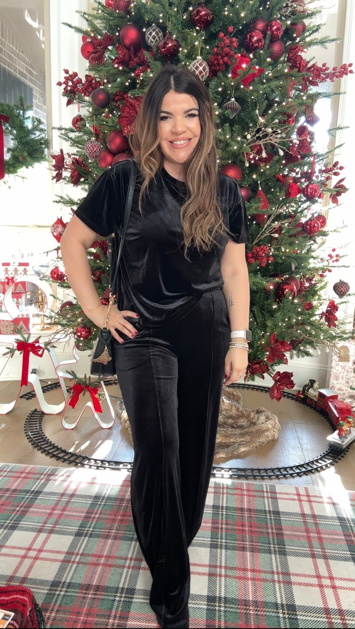 I can’t believe this is Walmart!!! Obsessed with how perfect this velvet outfit is! It comes in black and brown! You can dress it up or down! I’m wearing mine with dressy boots!  Perfect for your holiday party! 

#LTKPetite #LTKHoliday #LTKgrwm