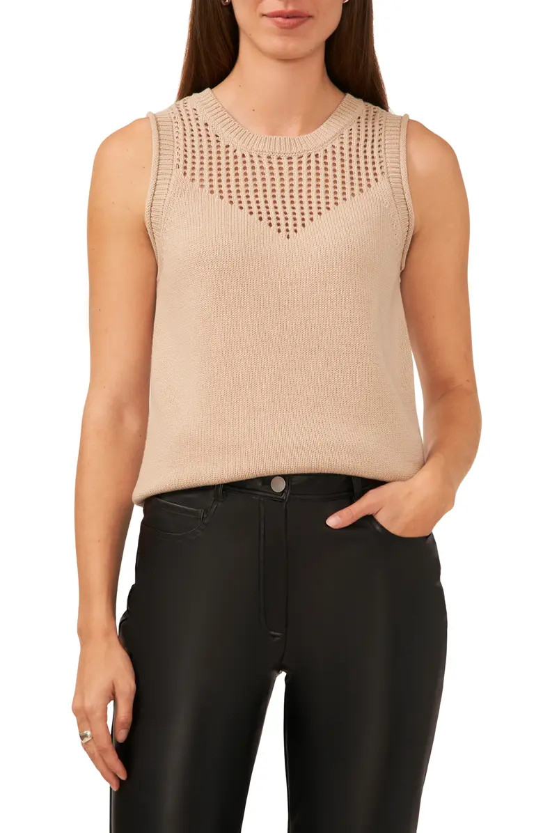 Halogen® Open Stitch Sleeveless Sweater | Nordstrom | Nordstrom