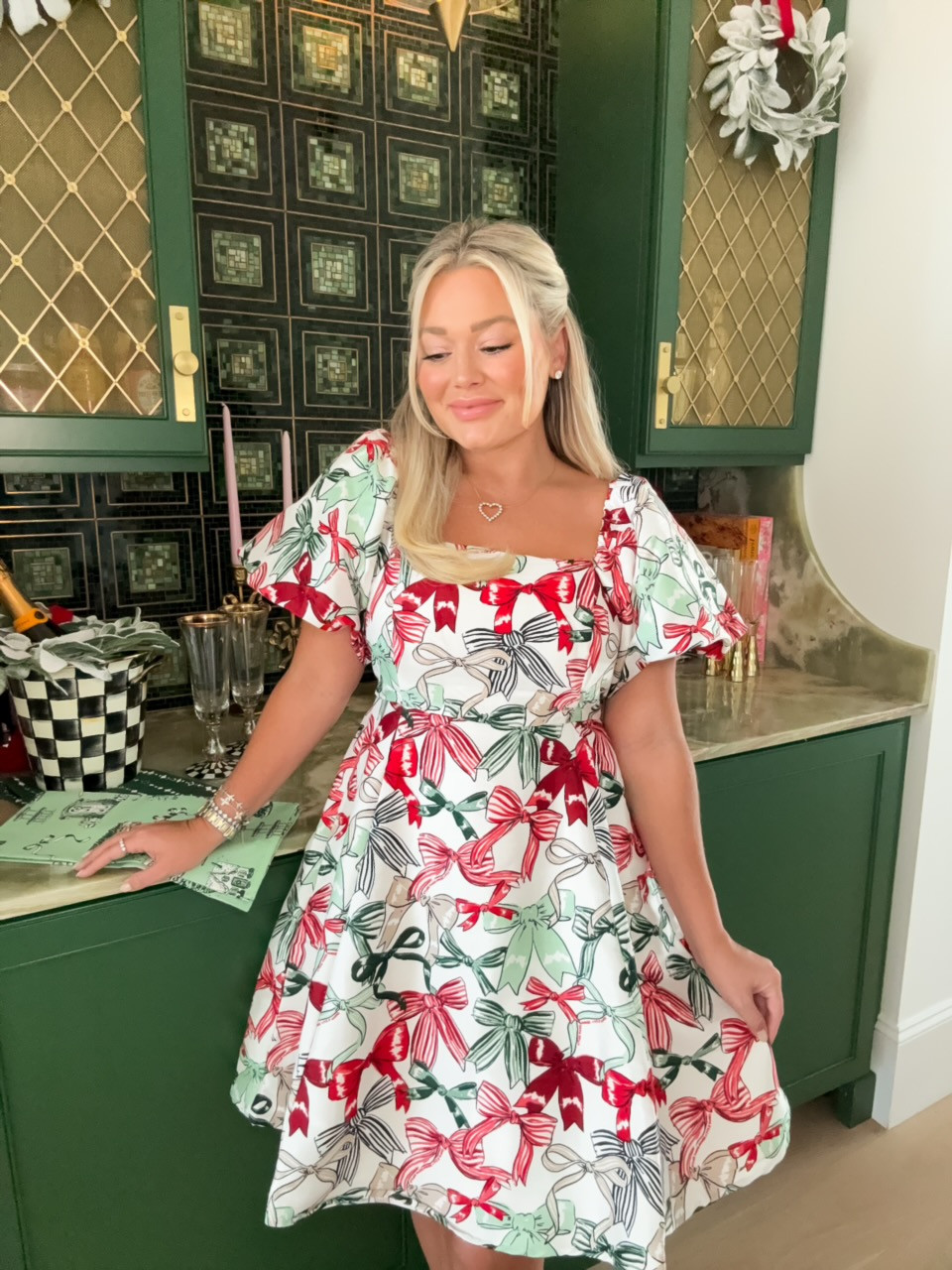 Now all I need is a red lip 🎀💋
Holiday hosting mode: on. From the tree to the table, I’ve been decorating, baking, and adding touches of the Sewing Down South x @belk holiday collection throughout our home (limited time launch 10.27) - soft holiday colors, pretty bows, and all the Southern charm that makes this season feel so special.
The clothing and accessories are just as beautiful - elegant, festive, and perfect for a little sparkle while hosting at home. ✨  #BelkPartner 

 #LTKGiftGuide #LTKHoliday #LTKSeasonal