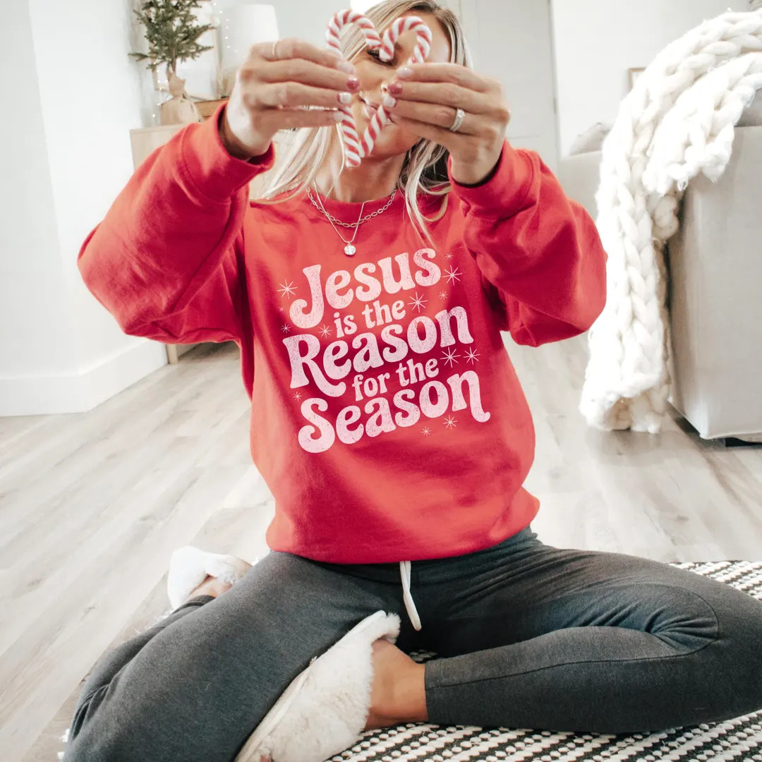 Christian Christmas Crewneck: Jesus is the Reason (trendy Winter Sweatshirt) - Etsy | Etsy (US)