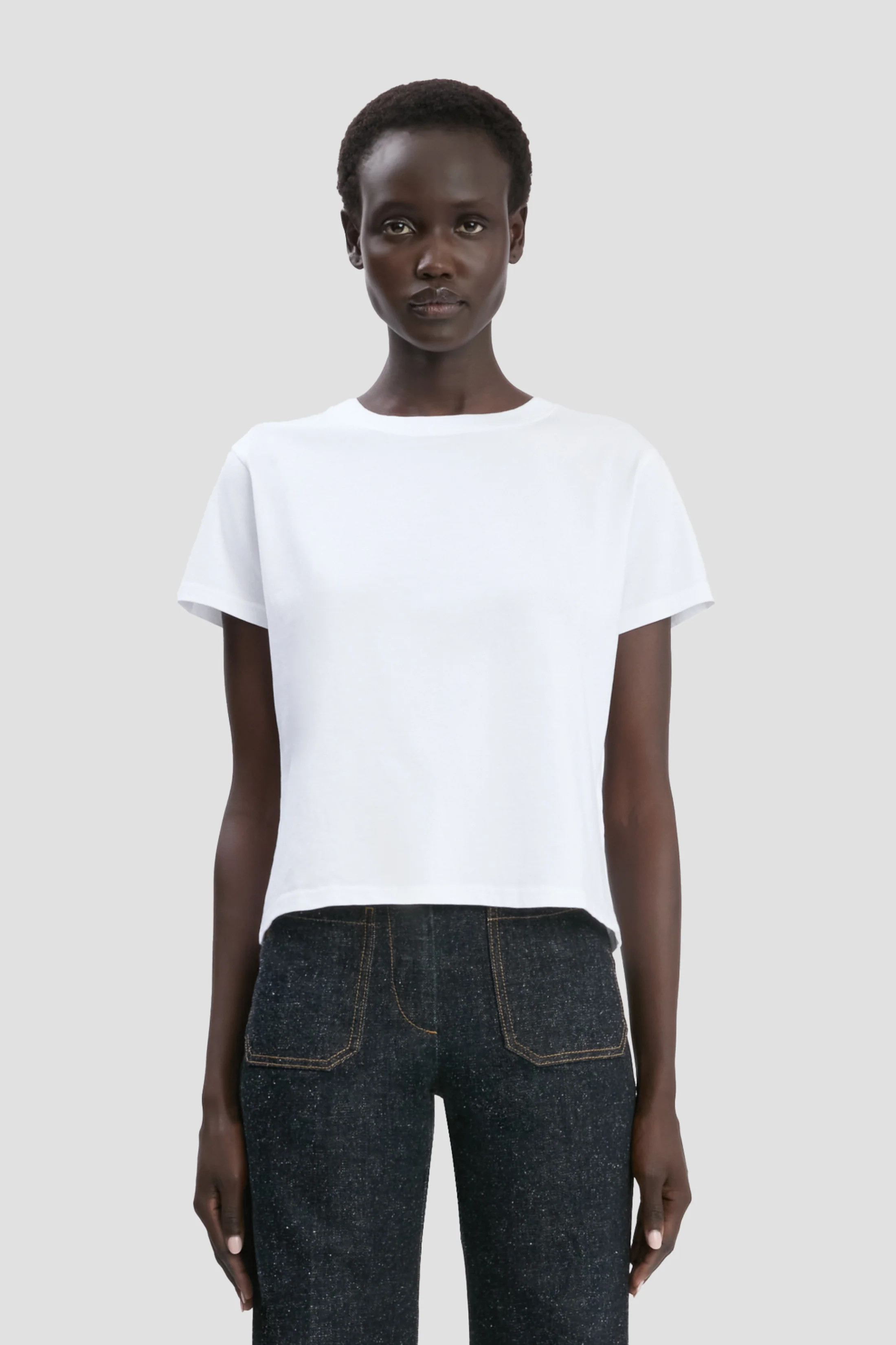 Shrunken Fit T-Shirt In White | Victoria Beckham UK