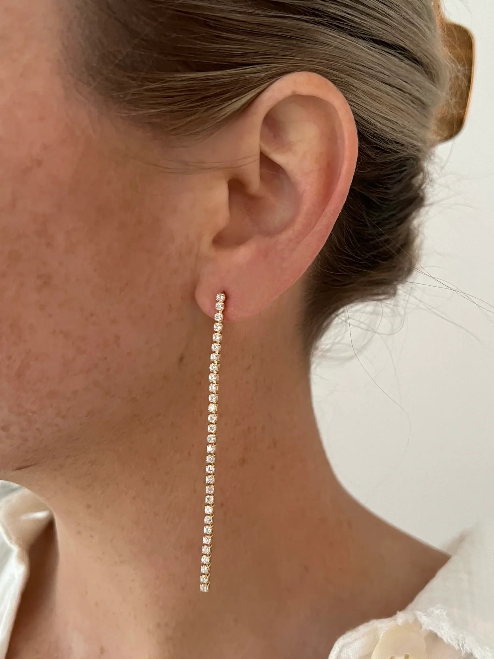 Tennis Drop Stud Earrings | Fancyd Boutiqe