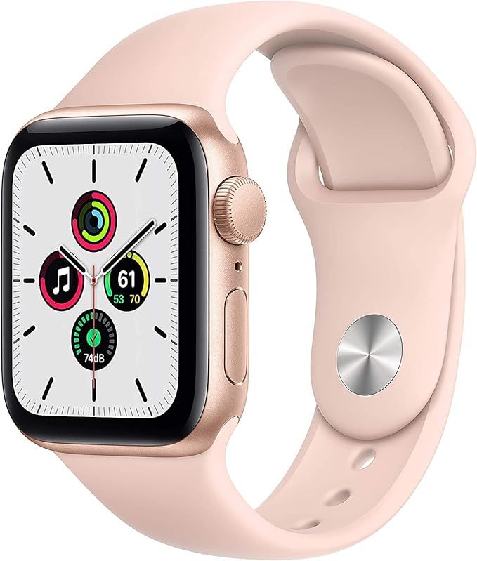 Apple Watch SE (GPS, 44mm) - Gold Aluminum Case with Pink Sand Sport Band (Renewed) | Amazon (US)