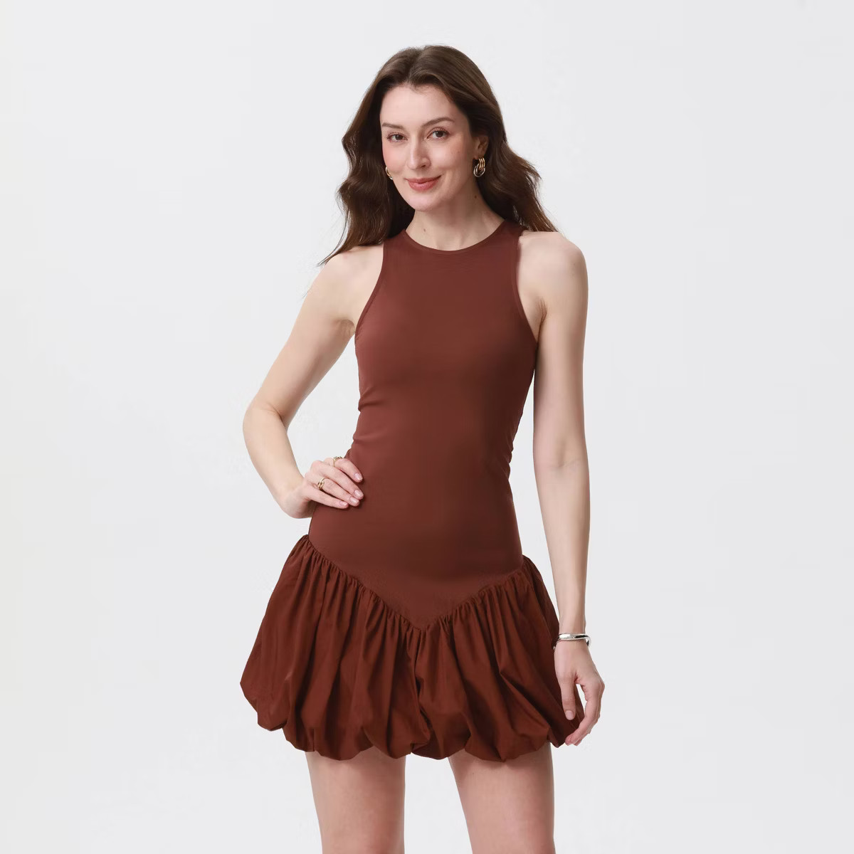 Women's Bubble Hem Knit Mini Dress - A New Day™ Red Geranium M | Target