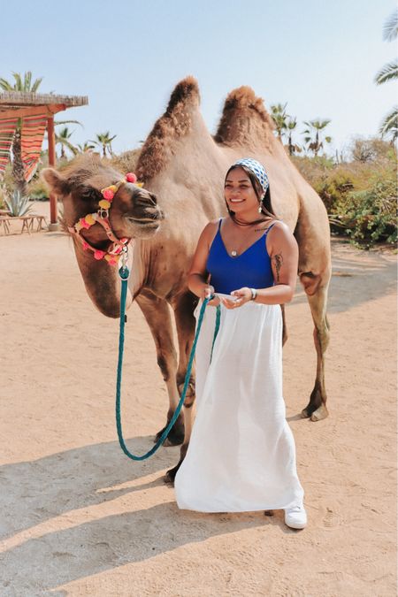 Camel riding in Cabo San Lucas, Mexico! Wore a blue one piece swimsuit and my favorite beach cover up skirt from Amazon 🐪

#LTKxPrimeDay #LTKswim #LTKtravel