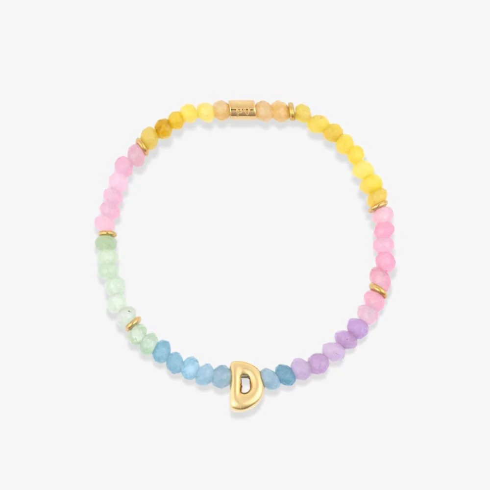 Initial Ombre Stone Bead Stretch Bracelet | Pura Vida Bracelets