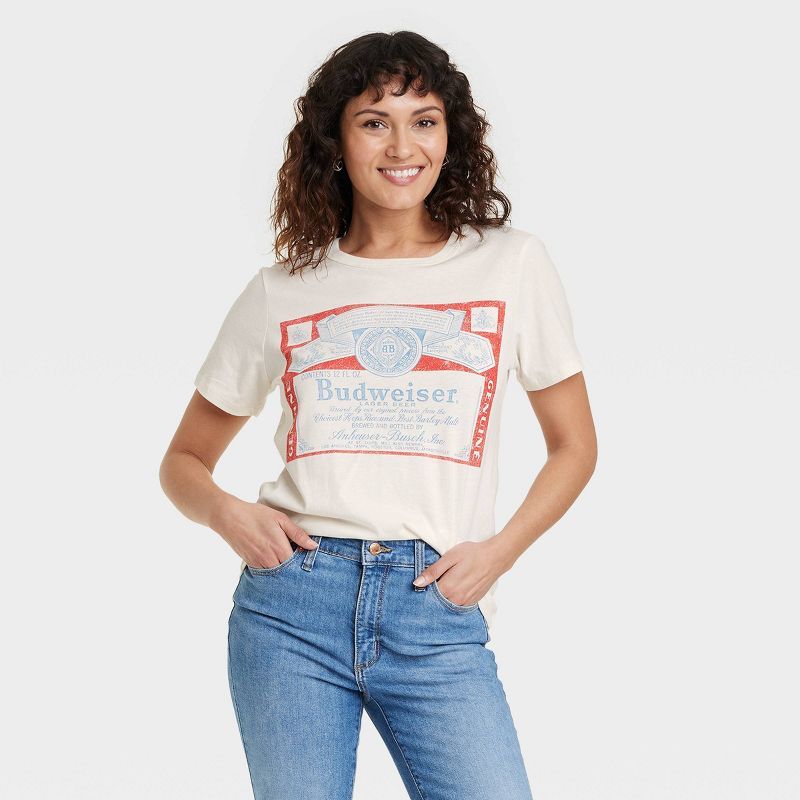 Women's Budweiser Short Sleeve Graphic T-Shirt - White | Target