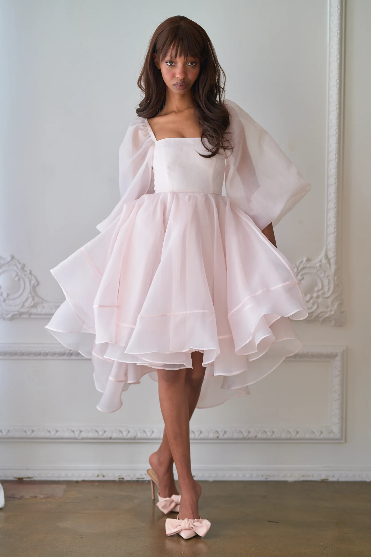 The Blush Angel Mini Bustle Dress | Selkie Collection