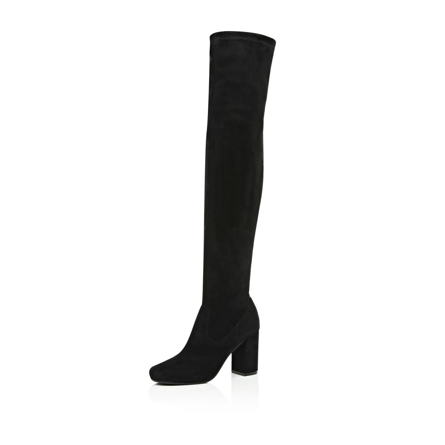 River Island Womens Black smart over the knee boots | River Island (US)