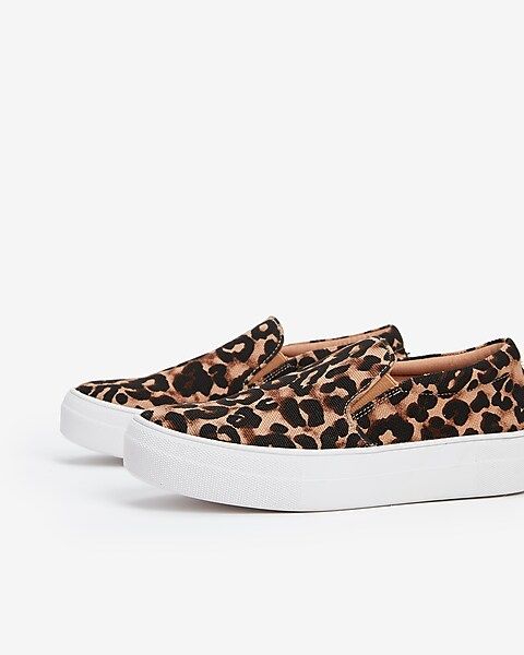 steve madden leopard gills slip-on sneakers | Express