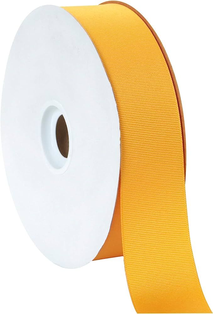 Berwick Offray 1.5" Grosgrain Ribbon, Yellow Gold, 50 Yards | Amazon (US)