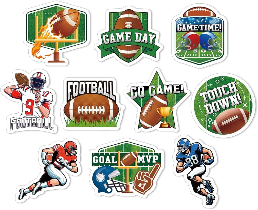 480pcs Football Sports Stickers, Self-Adhesive Game Day Touchdown Sports Stickers for Kids, Footb... | Amazon (US)