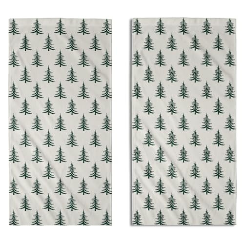 Aytipun Green Christmas Hand Towels for Bathroom Set of 2 Xmas Tree Print Holiday Themed Decorative Handtowels Soft Absorbent Bath Towel for Home Guest Room Hotel Gym Spa | Amazon (US)