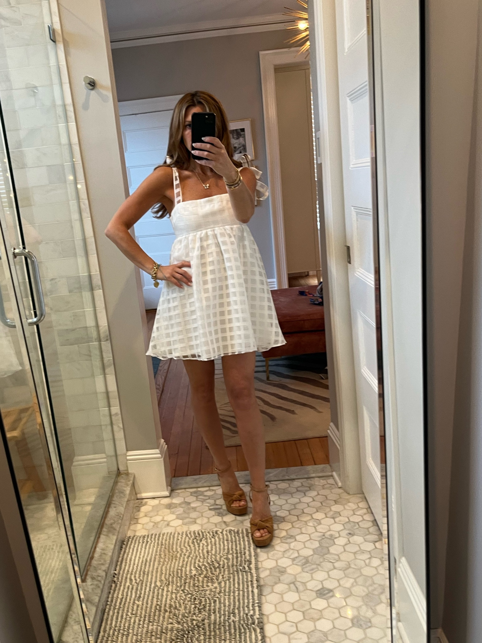 amanda uprichard white dress Strapless Mini Pompeo Dress with Pearl Trim in White | L