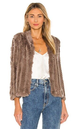 HEARTLOOM Rosa Fur Jacket in Brown. - size S (also in L, M, XS) | Revolve Clothing (Global)
