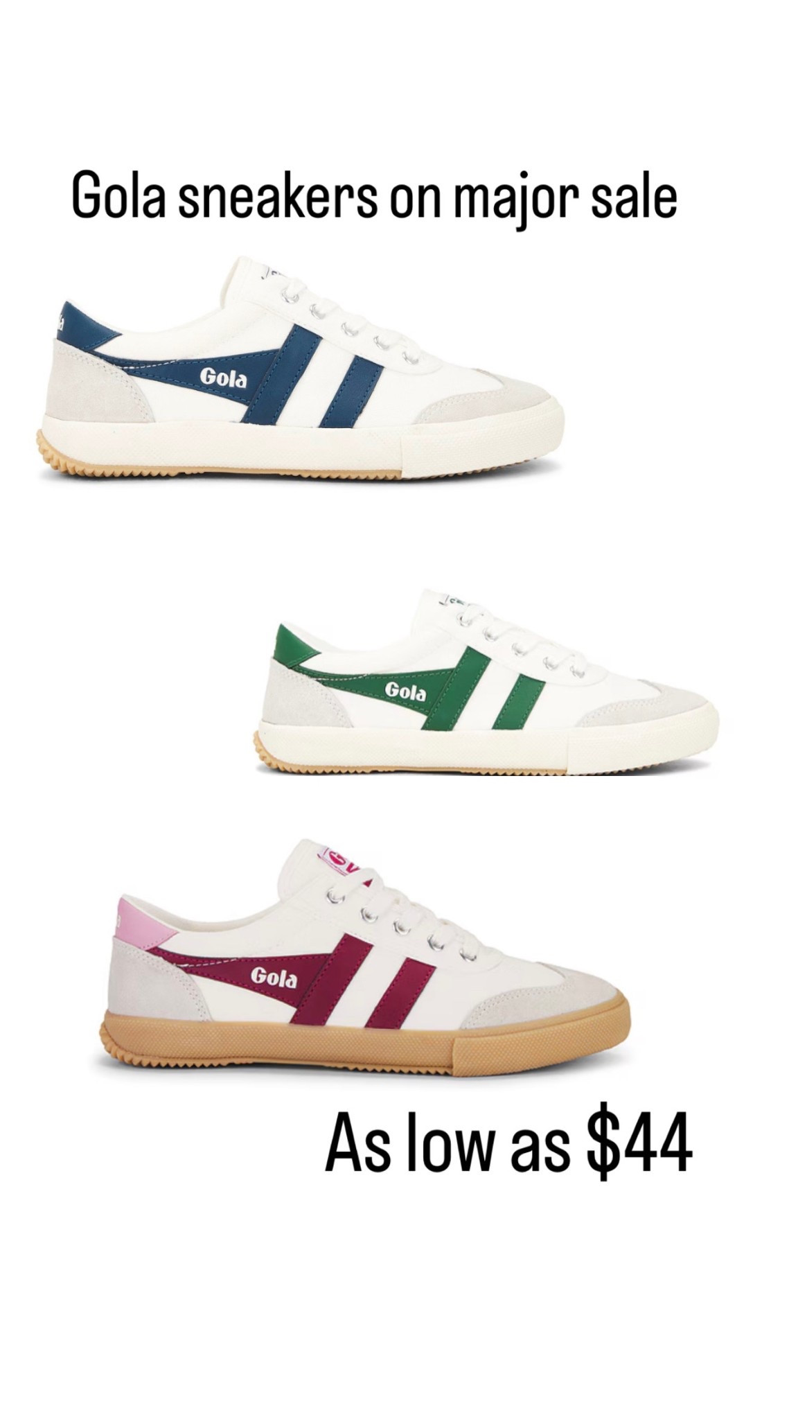 Selling out fast! Gola sneakers on sale starting at $44! A great versatile fashion sneaker to elevate your casual looks 

#LTKSaleAlert #LTKOver40 #LTKTravel