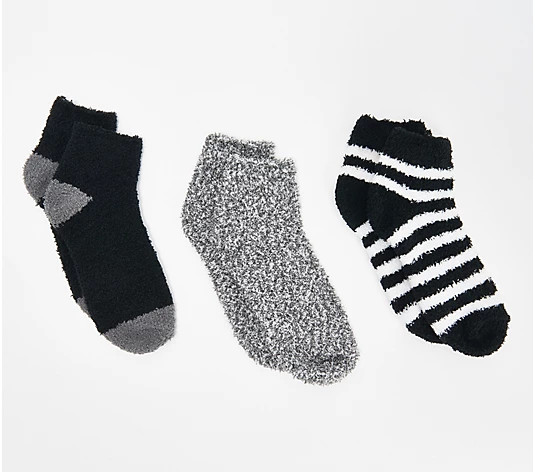 MUK LUKS Aloe Infused Cozy Yarn Socks Set of Three - QVC.com | QVC