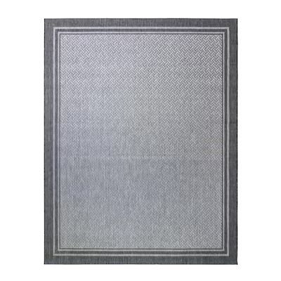 GERTMENIAN Paseo 8 X 10 (ft) Ash Indoor/Outdoor Border Mid-century Modern Area Rug | Lowe's