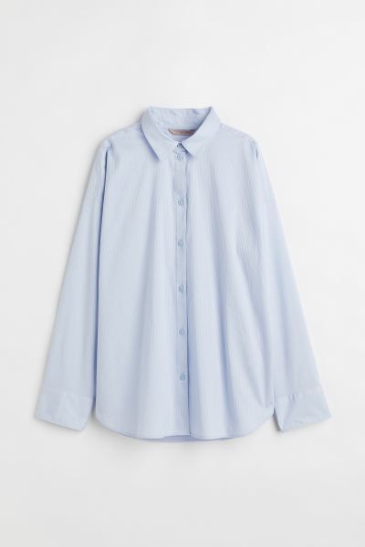 Oversized katoenen overhemdblouse | H&M (DE, AT, CH, NL, FI)