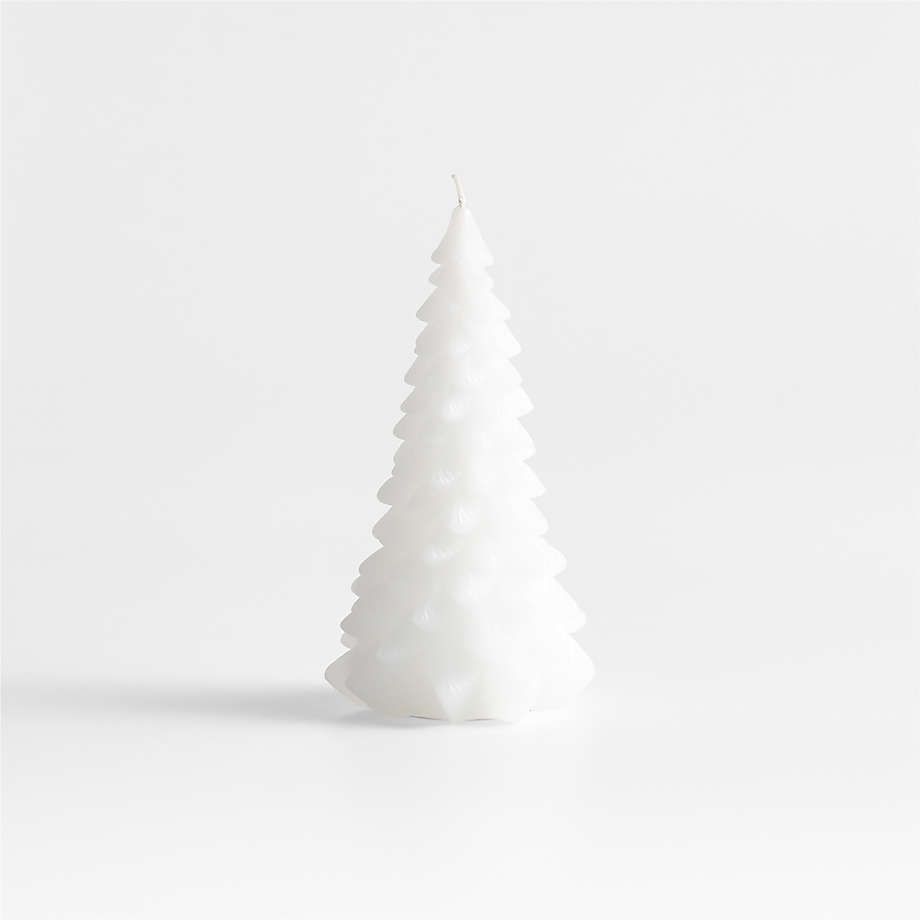 White 13" Christmas Tree Candle + Reviews | Crate & Barrel | Crate & Barrel