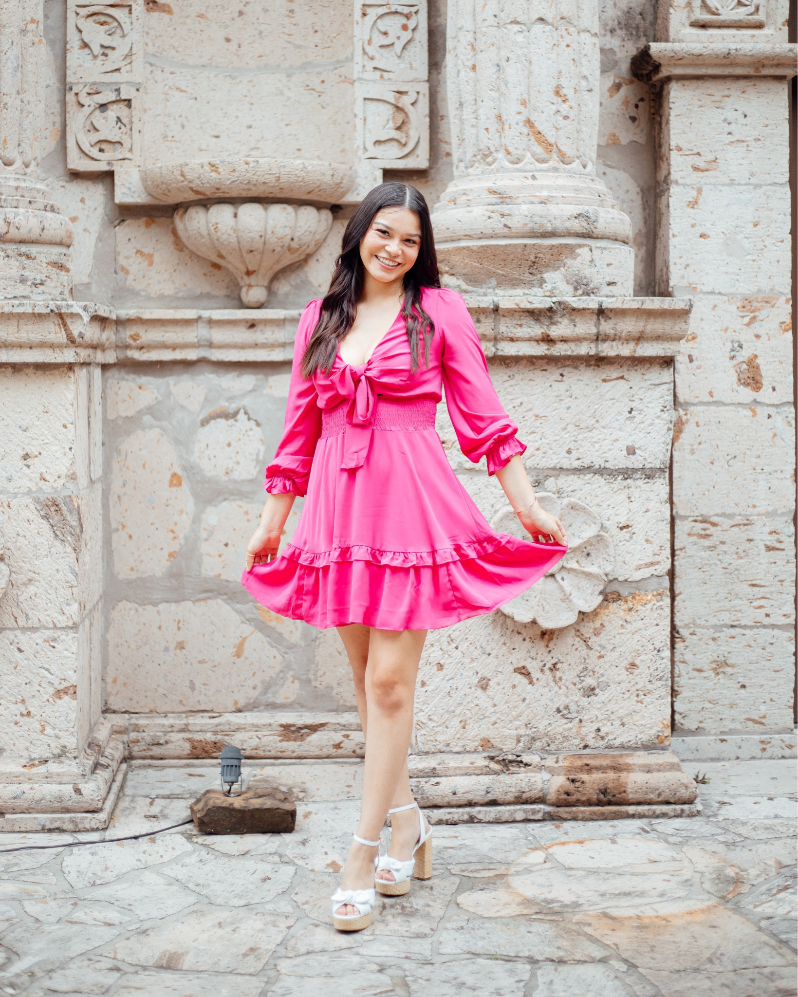 Pink mini sundress longsleeve platform wicker heels 


#LTKFamily #LTKShoeCrush #LTKBeauty