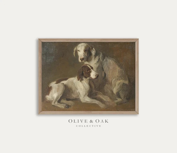 Farmhouse Painting / Neutral Print Hound Dog Digital PRINTABLE | Etsy | Etsy (US)