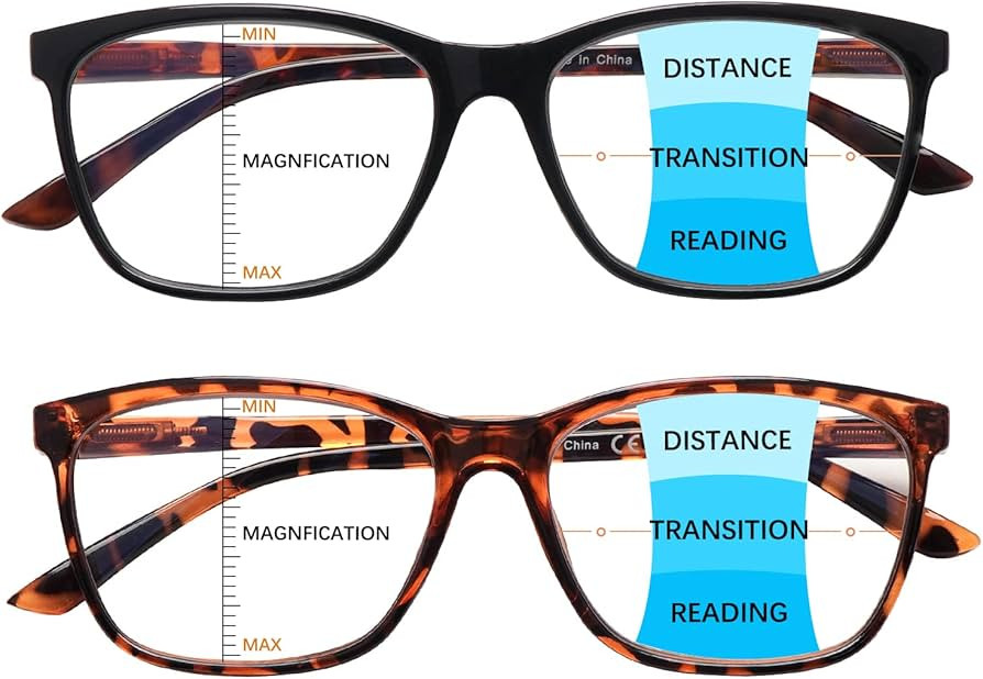 COJWIS Progressive Multifocus Reading Glasses Blue Light Blocking for Women Men Spring Hinge Comp... | Amazon (US)