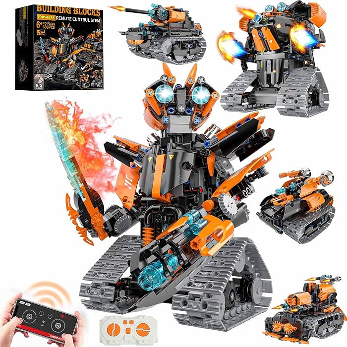 STEM Building Toys, 5in1 STEM Robot Building Kit, Tank Bulldozer Robot
        Remote & APP Contr... | Amazon (US)