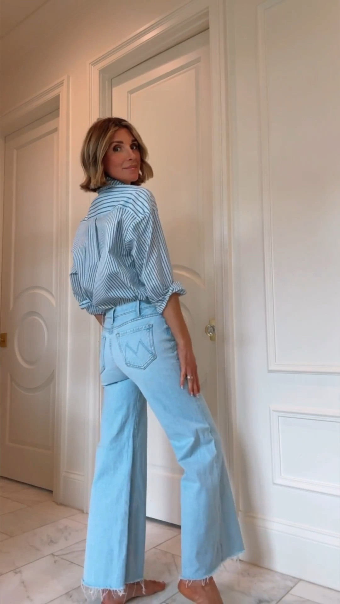 The jeans everyone is talking about! I'm 5'7 here and showing both the petite and regular sizes on. Jeans fit tts wearing size 25 in both.

#LTKootd #LTKgrwm