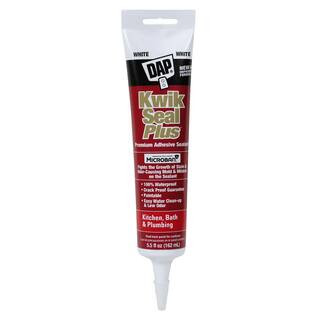 DAP Kwik Seal Plus 5.5 oz. White Kitchen and Bath Premium Kitchen and Bath Siliconized Caulk 1887... | The Home Depot