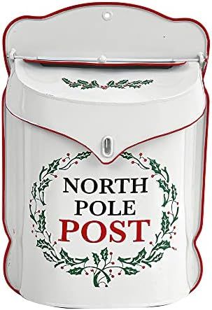 BIG FORTUNE Letters to Santa Mailbox Xmas Mailbox Wall Mount North Pole Post Vintage Mailbox Red Mai | Amazon (US)