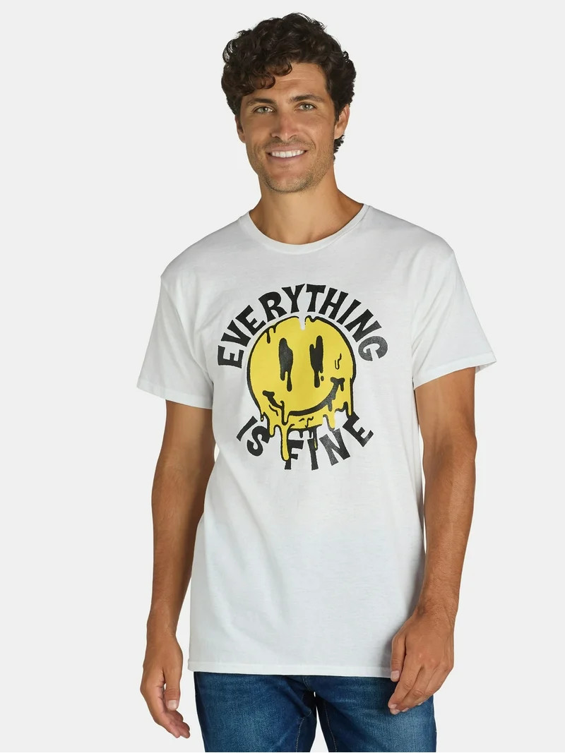 Everything is Fine Mens & Big Mens Graphic Tee with Short Sleeves, Sizes S-3XL | Walmart (US)