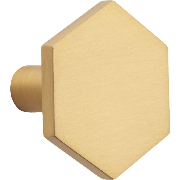 Hex Brushed Brass Knob + Reviews | CB2 | CB2